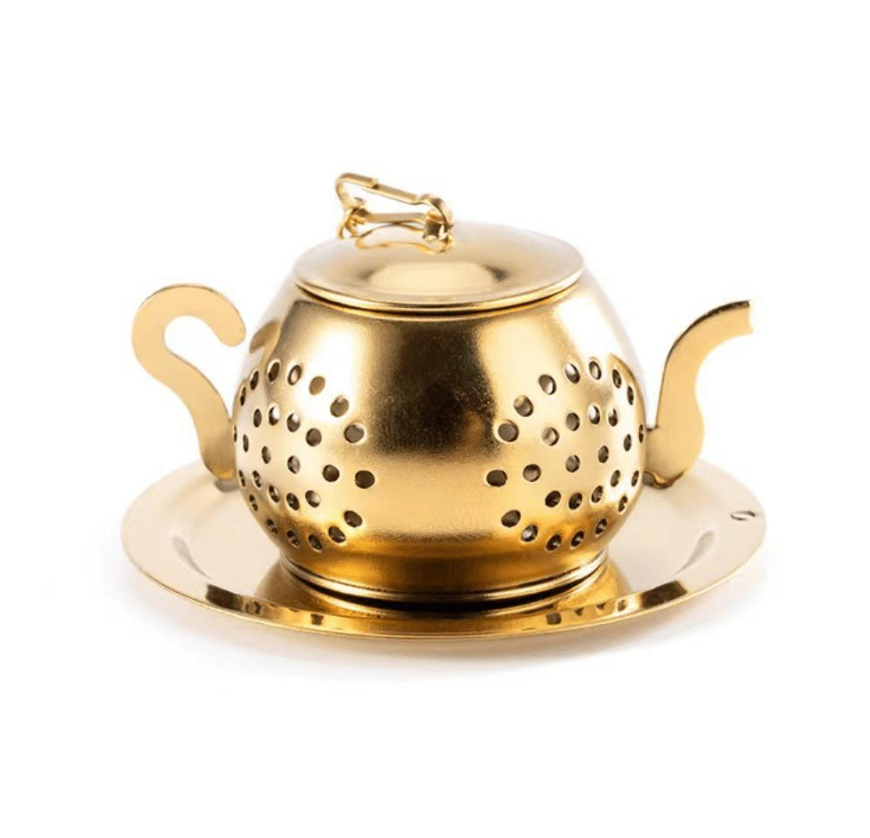 Teapot Infusion Strainer in Gold Plated Stainless Steel